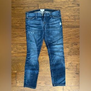 Current Elliott jeans, size 27, low rise, straight leg, slight distressed look